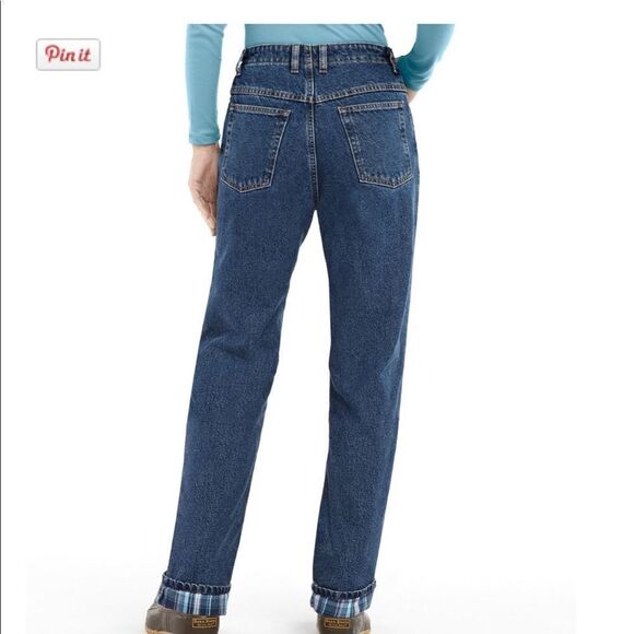 EUC L.L. BEAN ORIGINAL FIT FLANNEL-LINED VINTAGE JEANS SIZE 16 - Picture 2 of 7